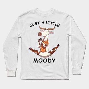 Just A Little Moody, funny cow doing yoga Long Sleeve T-Shirt